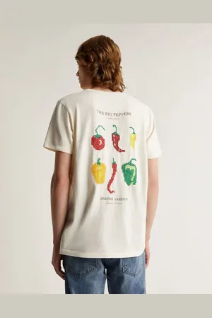 SCALPERS – T-Shirt in gebrochenem mit Paprika-Prints