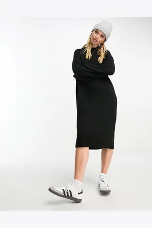 Monki – Langärmliges Midi-Strickkleid in