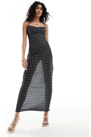 4th & Reckless – Milan – Strandkleid in aus transparentem Netzstoff mit Polka-Dots