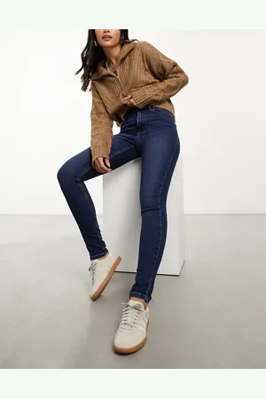 New Look – Figurformende, eng geschnittene Jeans in Dunkelblau