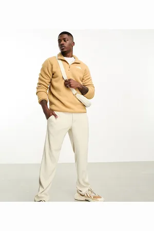 The North Face – Shispare – Sweatshirt aus hochflorigem Fleece in Beige mit kurzem Reißverschluss, exklusiv bei ASOS