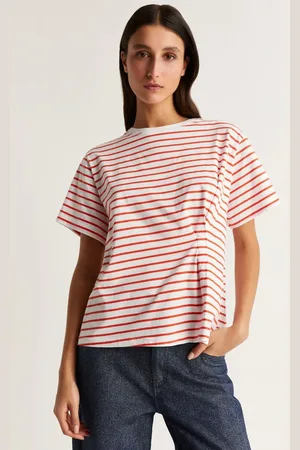 SCALPERS – Gestreiftes T-Shirt in mit Faltendetail