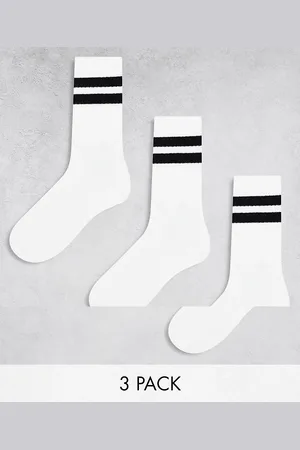 Weekday – 3er-Pack gestreifte Sportsocken in mit schwarzem Streifen