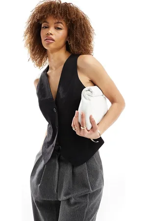 ASOS – Weste aus schwarzem Leinen