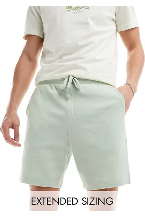 ASOS – Schmal geschnittene Shorts in Hellgrün mit Waffelstruktur