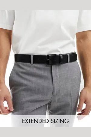 ASOS – Eleganter Gürtel aus schwarzem Leder mit Schnalle in Mattschwarz
