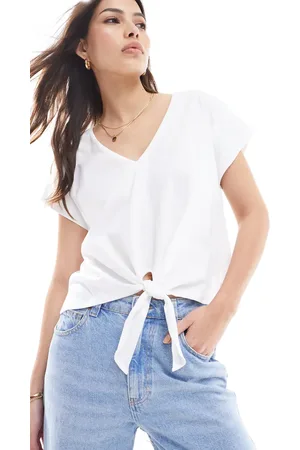 SCALPERS – Ärmelloses T-Shirt in gebrochenem mit Knoten