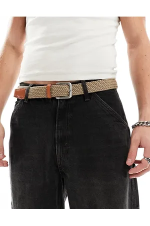 JACK & JONES – Webgürtel in Hellbraun mit Schnalle