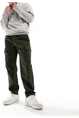 JACK & JONES – Schmal zulaufende Cargohose mit weitem Schnitt in Dunkelgrün