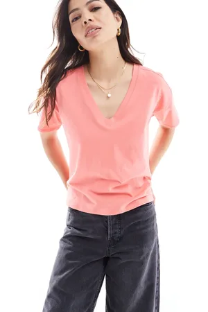 SCALPERS – Premium Basic – T-Shirt in hellem Korallrot