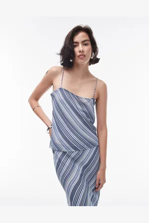 Topshop – Camisole aus Georgette in mit diagonalen Streifen und eckigem Ausschnitt, Kombiteil