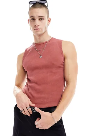 ASOS – Geripptes Muskel-Tanktop in verwaschenem