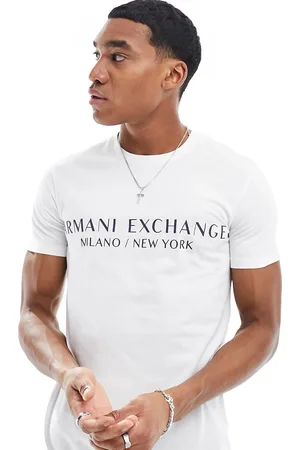 Armani Exchange – T-Shirt in mit linearem Logo