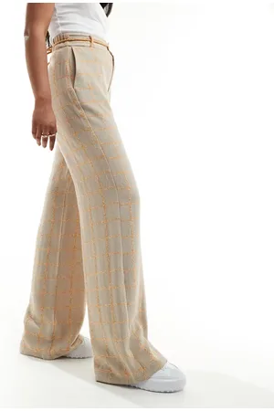 SCALPERS – Flow – Karierte Hose in Beige