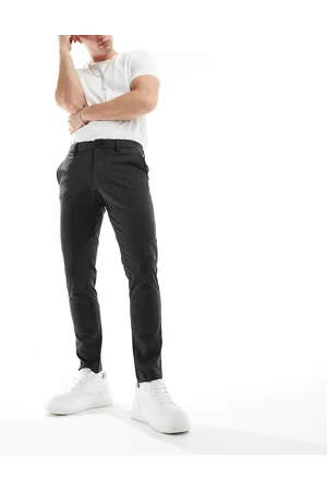 JACK & JONES Intelligence – Marco – Schmal geschnittene, elegante Hose in Dunkelgrau