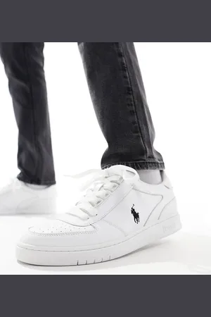 Ralph Lauren – Court – Sneaker in Weiß mit schwarzem Logo