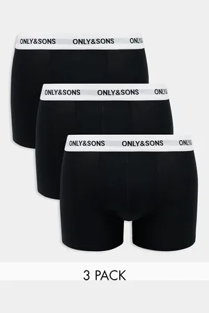 Only & Sons – 3er-Pack Unterhosen mit Logobund in und Weiß