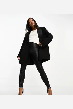 Spanx Petite – Biker-Leggings in schwarzer Lederoptik