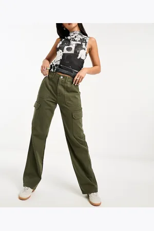 ONLY – Gerade geschnittene Cargohose in Khaki