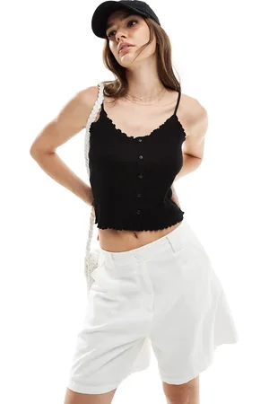 Pieces® – Camisole-Oberteil in mit Rollsaum