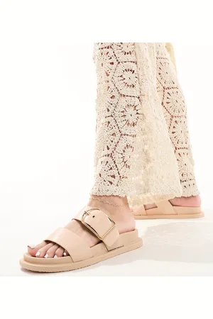 ASOS – Frozen – Slider in Beige mit zwei Riemen