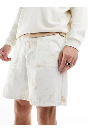 Farah – Shorts mit Batikmuster in Creme