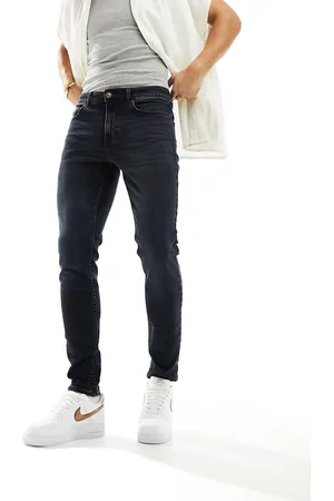 New Look – Eng geschnittene Jeans in dunkler indigoblauer Waschung
