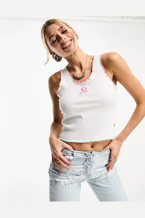 A Bathing Ape – Geripptes Tanktop in mit kurzem Schnitt