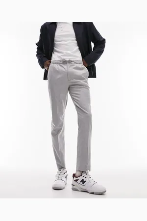 Topman – Elegante Hose in Hellgrau mit elastischem Bund und engem Schnitt