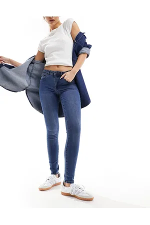 VERO MODA – Tanya – Skinny-Jeans in mittelblauer Waschung mit mittelhohem Bund