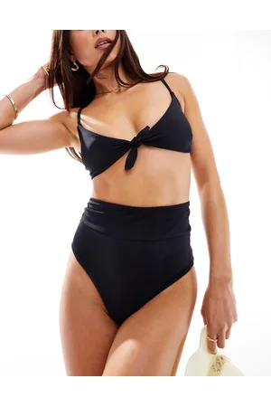 ASOS – Maya – Mix and Match – Bikinihose in mit hohem Bund und breitem Saum