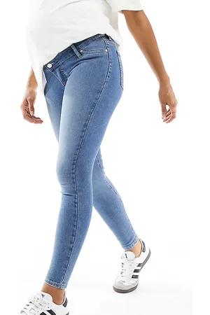 ASOS ASOS DESIGN Maternity – Enge Jeans in Mittelblau