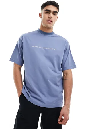 Barbour – Stacked – T-Shirt in Hellblau mit Logo