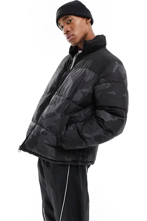 Only & Sons – Kastige Oversize-Pufferjacke in mit Print