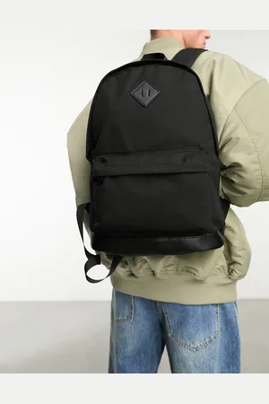 ASOS – Rucksack aus Canvas in mit Kunstlederboden