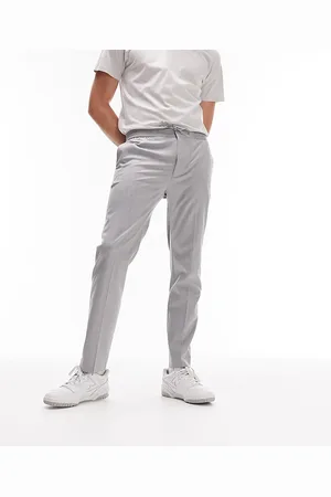 Topman – Elegante Hose in Hellgrau mit elastischem Bund und engem Schnitt