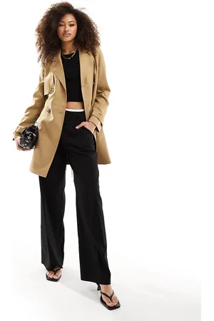VERO MODA – Kurzer Trenchcoat in Kamelbraun