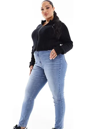 ASOS ASOS DESIGN Curve – Ultimate – Skinny-Jeans in Mittelblau