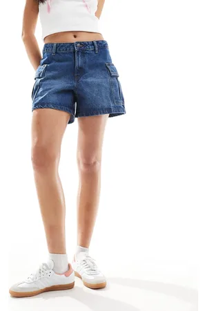 Noisy May – Cargo-Jeansshorts mit mittlerer Waschung in