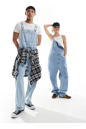 Dickies – Klassische Jeans-Latzhose in Vintage-Hellblau