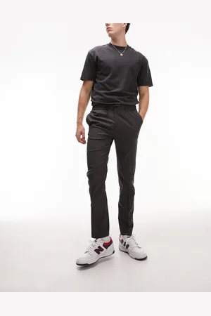 Topman – Elegante Hose in Anthrazit mit elastischem Bund und engem Schnitt