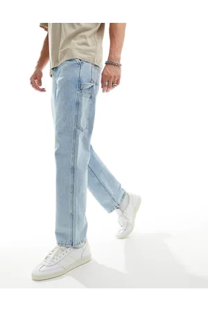 Only & Sons – Hellblaue Jeans mit geradem Schnitt und Kante in 90er-Jahre-Waschung