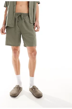 South Beach – Strandshorts aus Leinenmischung in Khaki