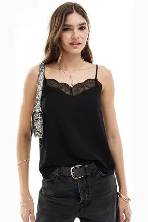 Pieces® – Camisole-Oberteil in mit Spitzenbesatz