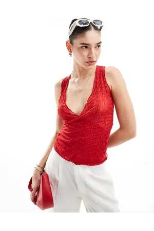 SCALPERS – Tanktop in mit Knitterstruktur