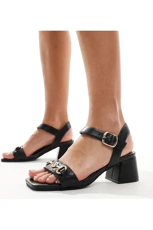 River Island – Sandalen in mit Blockabsatz und Trensendetail