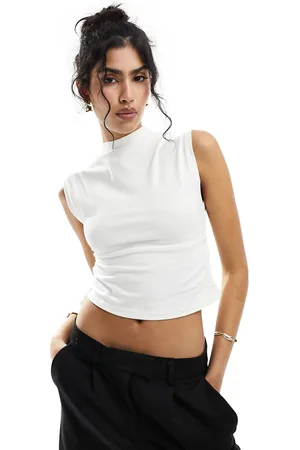 New Look – Tanktop in gebrochenem mit seitlicher Raffung