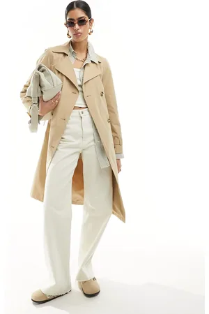 New Look – Trenchcoat in Steinbeige