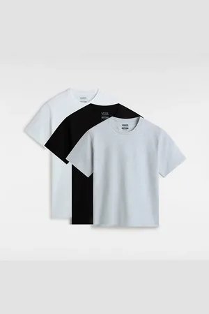 Vans – Basic-T-Shirts in Grau/Weiß/Schwarz im Multipack