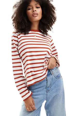 SCALPERS – T-Shirt mit Streifen in Terrakotta
